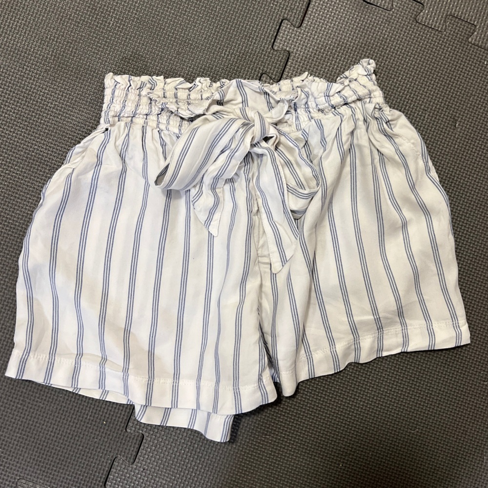 Hollister Blue and White Striped Shorts